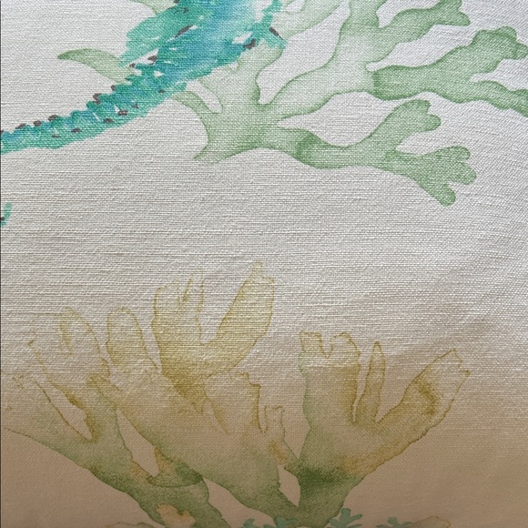 Coastal Theme Living Room Bedroom Accent Pillow Seahorse Shells Zippered 2 of 2 - Picture 13 of 14